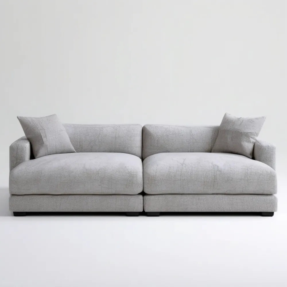 Modułowa sofa 2-osobowa jasnoszara z czarnymi nóżkami, 240 × 100 × 78 cm