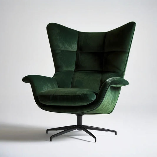 Obrotowy fotel welurowy ciemnozielony/czarny 80 x 85 x 105 cm